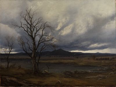 Julius von Leypold - Landschaft mit aufziehendem Gewitter
