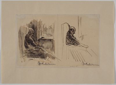 Man sieht zweimal den Vater von Max Liebermann, Louis. Er ist ein älterer Mann mit ernstem Gesicht und trägt dunkle Kleidung.