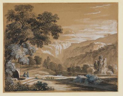 Carl Ludwig Kaaz - Italienische Landschaft mit Tempel