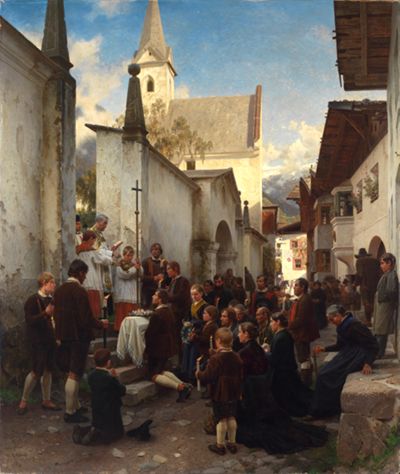 Wilhelm Ludwig Friedrich Riefstahl - Kinderbegräbnis in Passeier (Tirol)