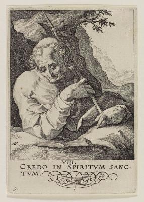 Hendrick Goltzius - Christus, die 12 Apostel mit Paulus; Blatt 9 (arabisch) (Matthias)