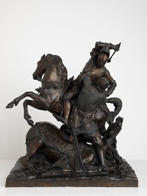 Jean François Gechter - Karl Martell im Kampf mit Abd er Rahman in der Schlacht bei Poitiers im Jahre 732