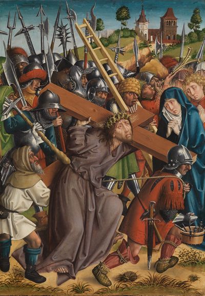 Meister der Karlsruher Passion - Kreuztragung Christi