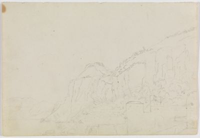Friedrich Weinbrenner(?) - Skizzenbuchblatt (verso: Weinbrenner bei der Arbeit)