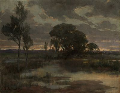 Ernst Schurth - Trüber Abend am Wasser