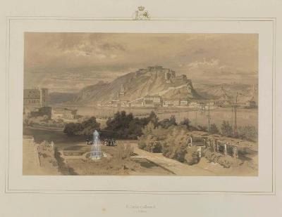 Karl Lindemann-Frommel - Blick von Koblenz auf Burg und Festung Ehrenbreitstein