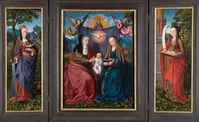 Meister von Frankfurt - Anna Selbdritt-Triptychon