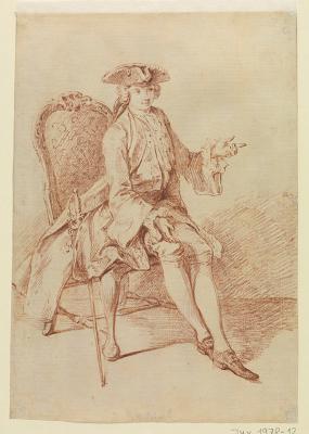 Hubert-François Gravelot - Junger Kavalier, auf einem Stuhl sitzend