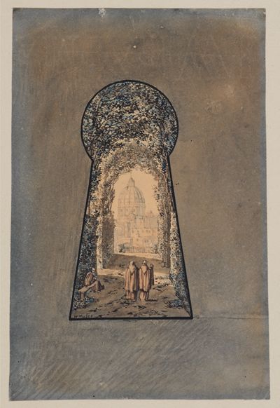 Jakob Wilhelm Huber - Blick von der Villa Malta durchs Schlüsselloch auf St. Peter