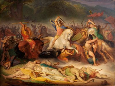 Wilhelm Lindenschmit - Die Hermannsschlacht im Teutoburger Wald