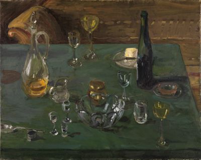 Wilhelm Schnarrenberger - Glas auf grünem Tisch