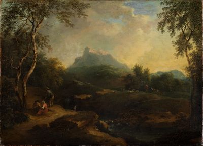 Christian Wilhelm Ernst Dietrich - Bergige Landschaft mit Bach