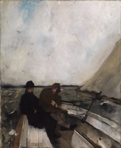 Rudolf Hirth du Frênes - Die Maler Leibl und Sperl im Segelboot