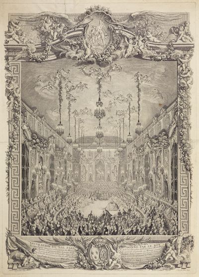 Charles Nicolas Cochin (1688) - Bal Paré der Königin Marie Thérèse in Versailles