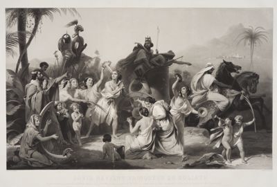 Gautier - David zieht nach dem Sieg über Goliath in Jerusalem ein, das Schwert des Riesen schulterns