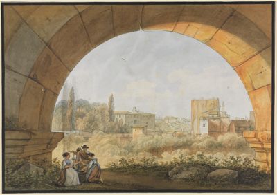 Louis Ducros - Die Thermen des Titus in Rom