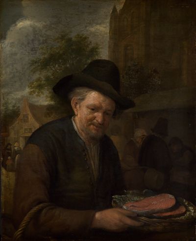 Adriaen van Ostade - Kopie - Fischer mit Lachsschnitten
