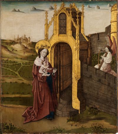 Französischer oder deutscher Meister (?) - Die Gottesmutter vor der geöffneten Paradiespforte