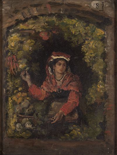 Nathanael Schmitt - Italienische Obstverkäuferin am Fenster