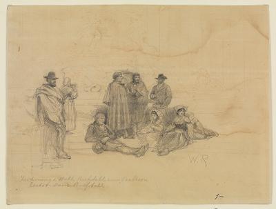 Wilhelm Ludwig Friedrich Riefstahl - Eine Gruppe Italienerinnen und Italiener vor dem Pantheon in Rom