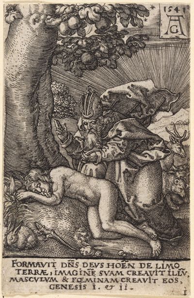 Heinrich Aldegrever - Erschaffung der Eva (Die Macht des Todes)