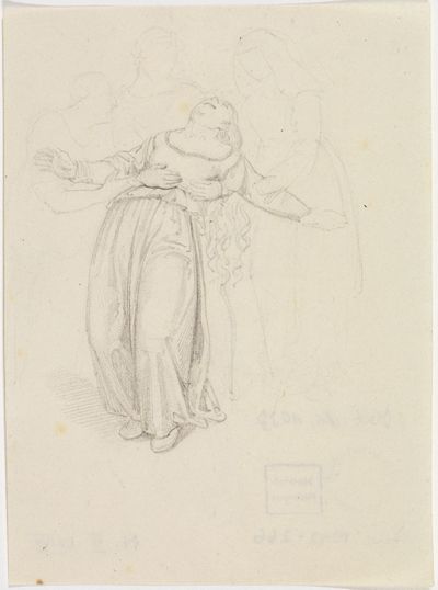 Ernst Fries - Besessene, von drei Personen gestützt (Kopie nach Andrea del Sarto)