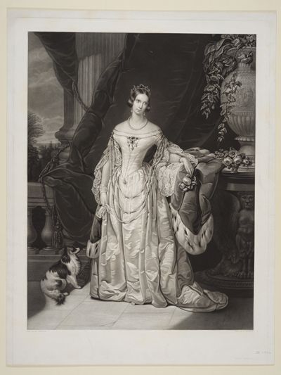 Narcisse-Edmond-Joseph Desmadryl - Fürstliche Frau mit Diadem und reichen Perlengehängen