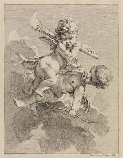 Pierre-Alexandre Aveline - Putten mit Fackel und Bogen
