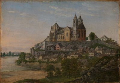 Georg Wilhelm Issel - Blick auf Alt-Breisach am Rhein