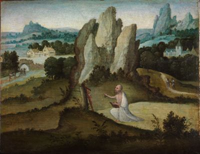 Joachim Patenier - Felslandschaft mit dem büßendem Heiligen Hieronymus