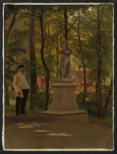Wilhelm Ludwig Friedrich Riefstahl - Bildnis des Malers Wilhelm Gentz im Park