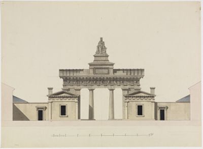 Markgraf Wilhelm von Baden - Innere Ansicht des Ettlinger Tors in Karlsruhe