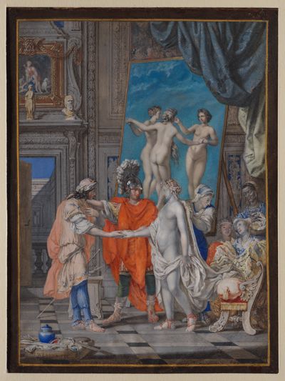 Joseph Werner (1637) - Alexander der Große und Campaspe im Atelier des Apelles