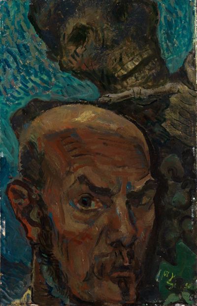 Adolf Hildenbrand - Selbstbildnis mit Tod