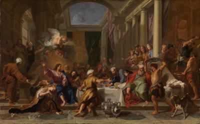 Jean-Baptiste Jouvenet - Kopie (?) - Christus und Maria Magdalena beim Gastmahl des Pharisäers Simon