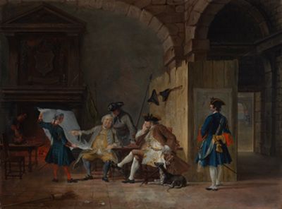 Cornelis Troost - Wachtstube mit Offizieren
