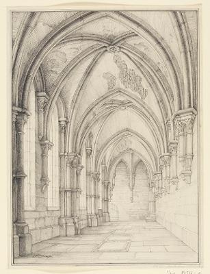 Friedrich Eisenlohr - Blick durch den südlichen Kreuzgangflügel des Klosters Maulbronn