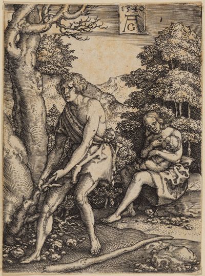 Heinrich Aldegrever - Adam und Eva bei der Arbeit (Geschichte der ersten Menschen)