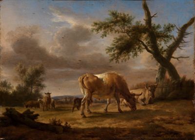 Adriaen van de Velde - Weidende Rinder und Schafe