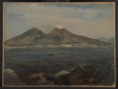 Joseph Rebell - Blick auf den Golf von Neapel mit dem Vesuv