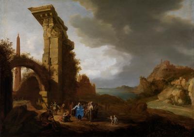 Bartholomeus Breenbergh - Römische Ruinenlandschaft mit Christus und dem Hauptmann von Kapernaum