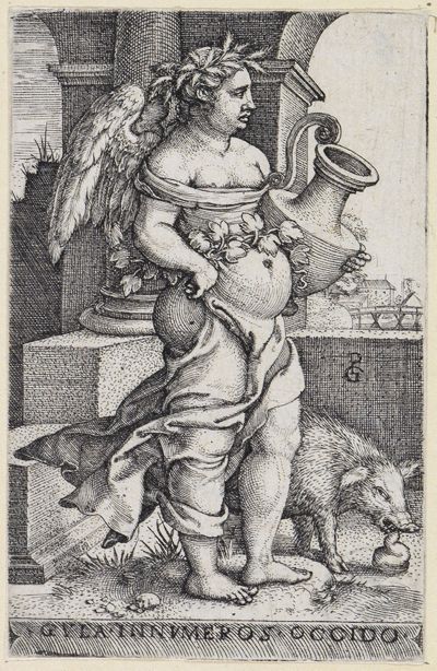 Georg Pencz - Die Gefrässigkeit (Die sieben Todsünden)