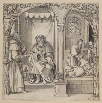Sigmund Holbein - Der Prophet Nathan vor König David; Davids Buße