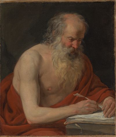 Französischer (?) Meister - Der Heiliger Hieronymus, schreibend