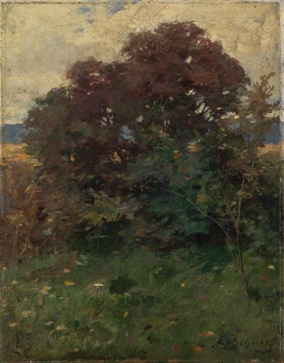 Ernst Schurth - Herbstliche Baumgruppe am Wiesenrand