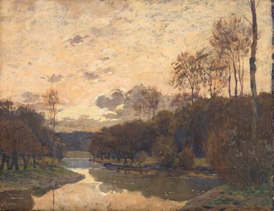 Wilhelm Nagel (1866) - Frühlingslandschaft in Abendstimmung