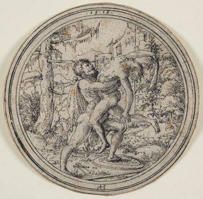 Ambrosius Holbein - Hercules und Antäus