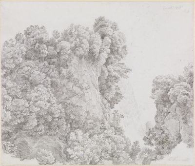 Carl Ludwig Frommel - Bewaldete Felsen bei Tivoli
