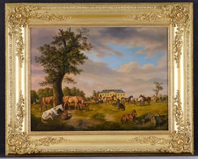 Rudolph Kuntz - Jagdschloss Stutensee mit Pferdekoppel