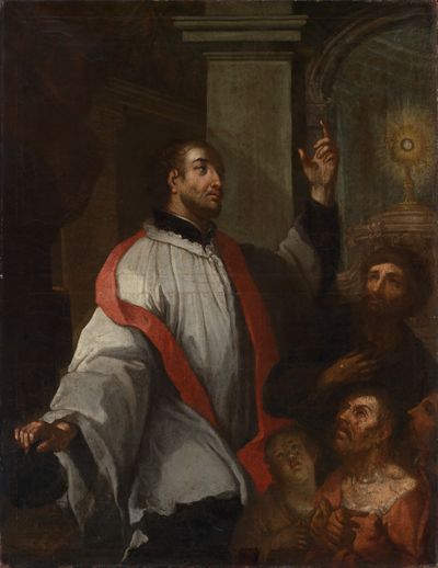 Heinrich Lihl - Pater Nikolaus Hausenka, Ordensgeistlicher der Piaristen, als Prediger